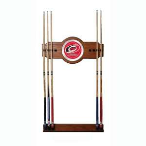   Hurricanes 2 Piece Wood And Mirror Wall Cue Rac