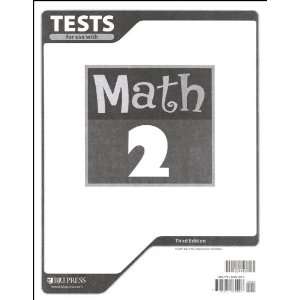   Math 2   Third Edition   BJU PRESS (9781591664093) BJU PRESS Books