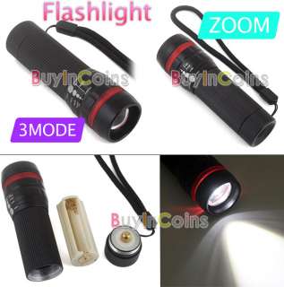 Zoom Focus 3 Mode AAA CREE LED Flashlight Camping Light  