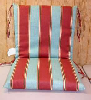 Outdoor Patio Chair Cushions ~ Cayenne Stripe ~ 20 x 35 x 3   3.5 