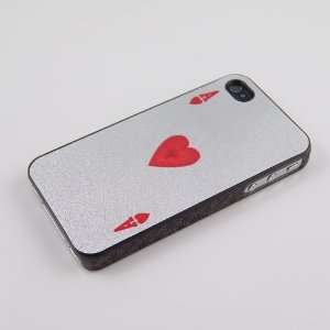Silver Ace of Hearts Playing Card Hard Case for iphone 4 & 4s Provided 