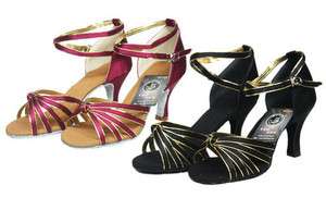   lady Satin Knot ballroom latin dance shoes 2 colors burgundy black