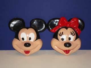 Disney Mickey Minnie Mouse Wall Plaques Vintage Masks  