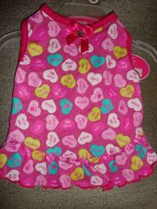 GLAMOUR to the BONE CANDY HEARTS Valentines Day PUPPY DRESS small 
