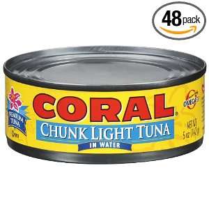 Bumble Bee Foods Coral Tuna Chunk Light Water, 5 Ounce Cans (Pack of 