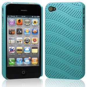  Light Blue Ventilate Wavy Case Cover for iPhone 4 [Total 8 