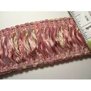   Tone Pink, Pale Yellow Ribbon Brush Fringe Trim Arts, Crafts & Sewing
