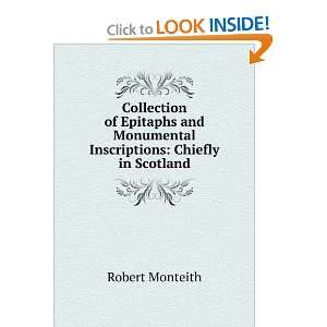  monumental inscriptions, chiefly in Scotland Menteith Robert Books