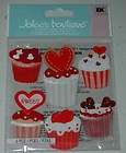   clear stamp & ink VALENTINE hearts candy cup cakes XOXO strawbry