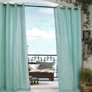  Polyester Leaf Pattern with Grommets   Aqua 50x108