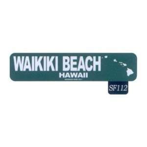  Seaweed Surf Co SF112 4X18 Aluminum Sign Waikiki Beach 