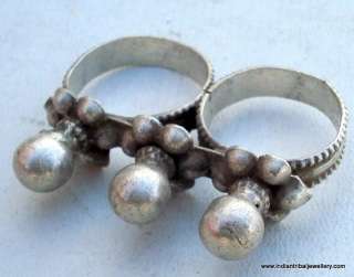 ethnic tribal old silver double ring rajasthan india  