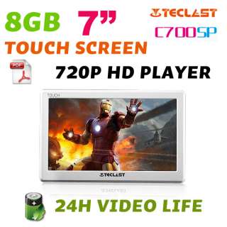 TECLAST C700SP 7 Touch Screen Media MP5 MP4 Player white 8GB 720P 24H 