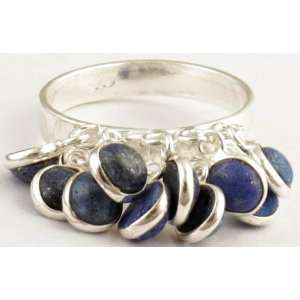  Lapis Lazuli Bunch Ring   Sterling Silver 