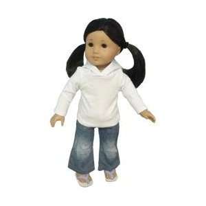  White Cotton Hoodie Distressed Doll Jeans Toys & Games