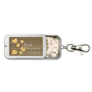   Gingham Design Personalized Key Chain Mint Tin Favors (Set of 24