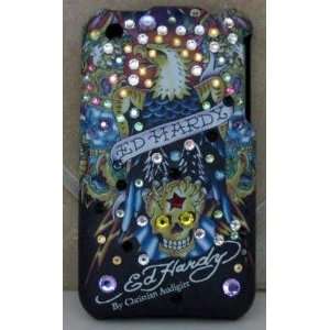  ED HARDY IPHONE 3G CASE FACEPLATE EAGLE TATTOO BLING W 