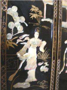  ORIENTAL ABALONE SHELL PICTURES 36 X 12 GEISHA GIRLS SET 1  