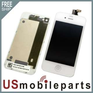 iphone 4 Compatible White pre assembled lcd touch front, back cover 