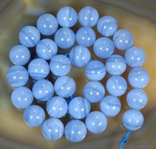 12mm A++ Natural Blue Chalcedony Round Beads 16  