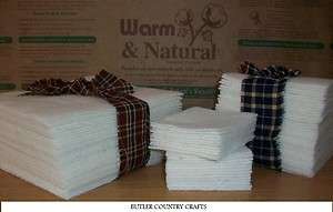 100   5 Warm and Natural Cotton Batting Rag Quilt Squares  