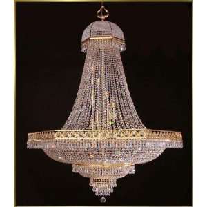 Large Crystal Chandelier, MV 7800, 28 lights, 24Kt Gold, 48 wide X 52 