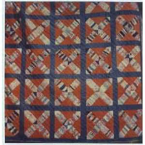  Antique String Quilt in Blues and Orange