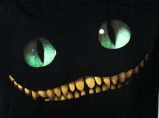   Chesire Cheshire Cat Alice in Wonderland Tshirt Black Med M Face Eyes