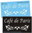 STENCIL Cafe de Paris Shabby Cottage French Chic Fancy Scroll border 