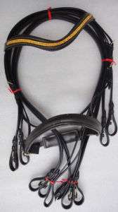 Stunni branded Weymouth Leather Double Bridle with Leather Rein  
