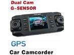car camcorder dual cam GPS car dvr twins cam carcam gps camera G 