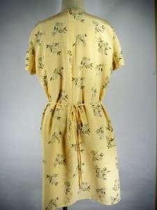 Liz Claiborne Emma James Yellow Floral Silk Dress 12  