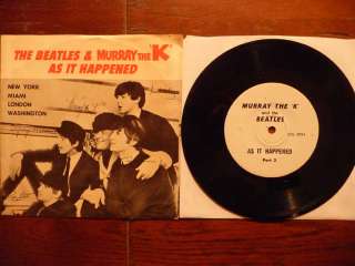 BEATLES & Murray the K 7 inch As It Happened PICTURE SLEEVE PS 33rpm 
