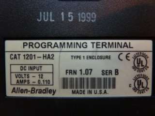 Allen Bradley 1201 HA2 Programming Terminal 1305 #23883  
