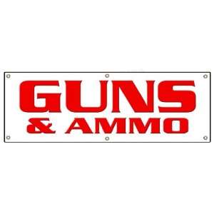  72 GUNS & AMMO BANNER SIGN gun rifle pistol firearms 
