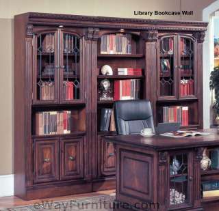 TRADITIONAL HOME OFFICE FURNITURE WOOD DOUBLE PEDESTAL EXECUTIVE DESK 