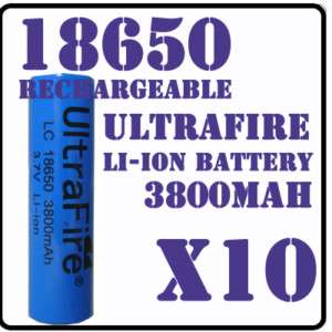 18650 3800mAh RECHARGEABLE BATTERY CELL 3.7v Li ion x10  