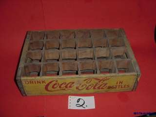 1963 YELLOW COKE COCA COLA SODA DRINK 24Pk. WOOD CASE ADVERTISING # 2 