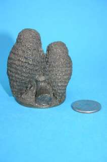 Vtg Metal Bronze Owls Owl Figurine Small Realistic Peter Fagan  