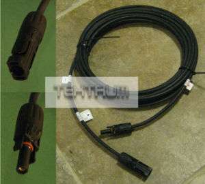 NEW 12ft PV CABLE W/ MC4 M/F CONNECTORS FOR SOLAR PANEL  