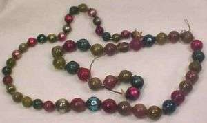 Vintage GLASS GARLAND CHRISTMAS CHAIN OF BEADS 3 ft WOW  