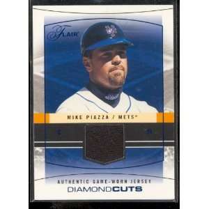  2004 Flair Diamond Cuts Mike Piazza Game Used Jersey #d 