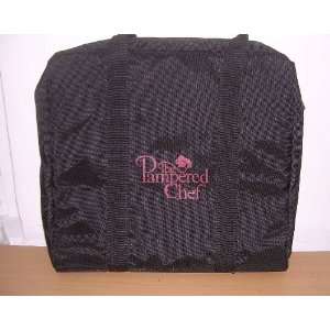 Pampered Chef Black Insulated Tote Carrying Case Bag