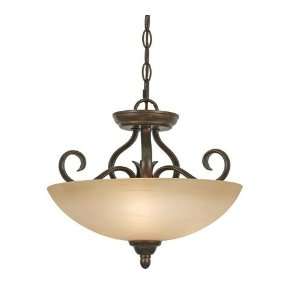   1567 SF PC Riverton 3 Light Semi Flush Mount Lighting in Peppercorn