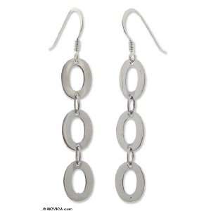  Sterling silver drop earrings, Donut Trio Jewelry
