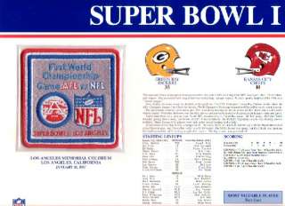 1967 NFL Super Bowl I Patch Packers vs Chiefs Willabee  