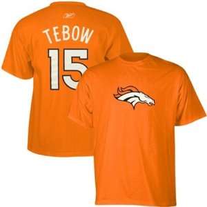  Reebok Denver Broncos Tim Tebow Name & Number T Shirt 