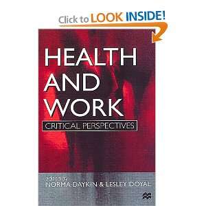  Health & Work (9780333691915) Norma (ed) Daykin Books