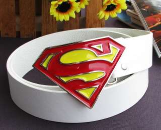 Superman logo fashion Metal Buckle leather Belt BSU2W  