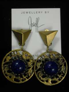 Joseff of Hollywood Serpent Coin Earrings Vintage  